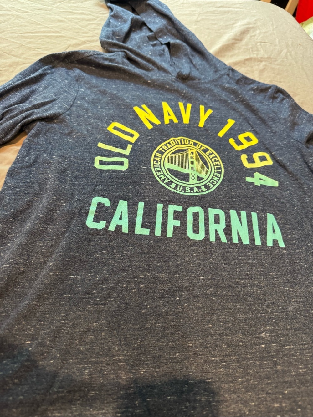 Old Navy Navy Blue California Graphic Long-Sleeve Hoodie Tee